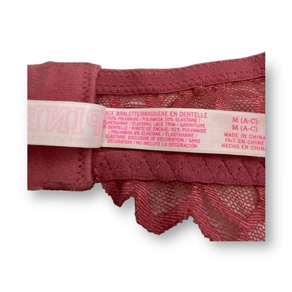 Pink Lace Bralette Size Medium - Picture 3 of 5